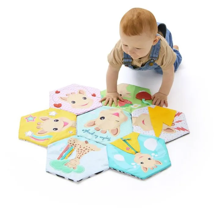 Sophie la Girafe Libro de actividades y tapete de juego infantil - 7 emociones con texturas variadas y diseño doble cara blanco y negro SOP3056562308631