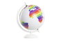 DKD Home Decor Globo Terráqueo LGTBI Blanco y Multicolor en PVC y Metal de 20x18x28 cm