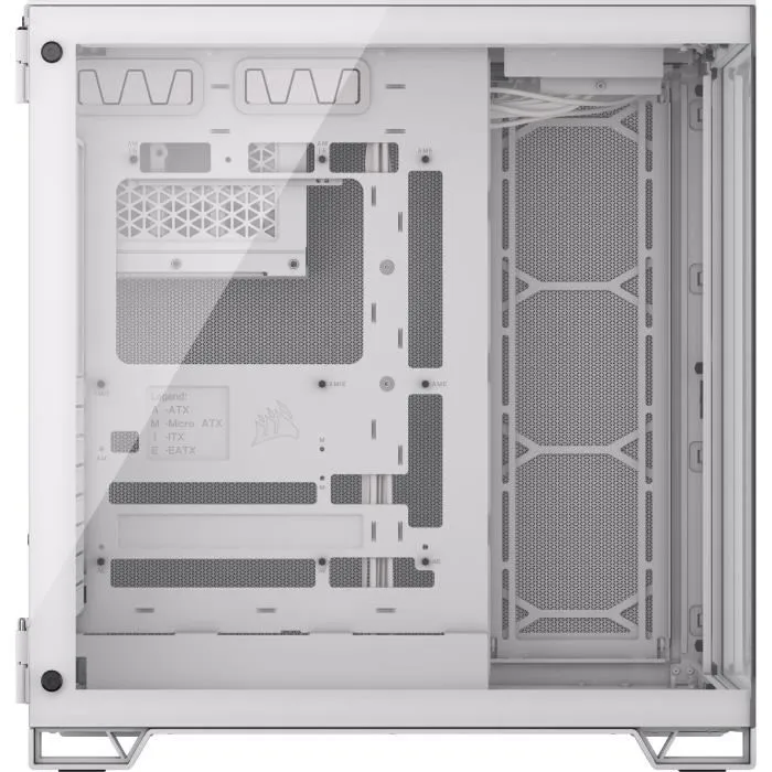 Corsair Caja PC 6500X Cámara Media Torre Doble Cámara Vidrio Templado Blanco COR0840006664703
