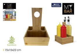Inde Organizador Bambú para Salsas y Especias My Bar, 15 cm Largo x 15.1 cm Ancho x 21.9 cm Alto (12 Unidades)