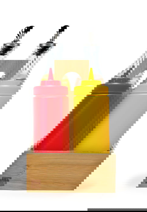 Inde Organizador Bambú para Salsas y Especias My Bar, 15 cm Largo x 15.1 cm Ancho x 21.9 cm Alto (12 Unidades)