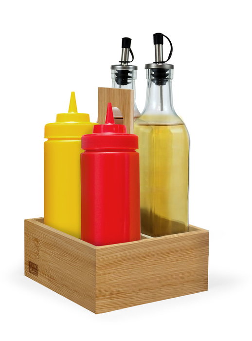 Inde Organizador Bambú para Salsas y Especias My Bar, 15 cm Largo x 15.1 cm Ancho x 21.9 cm Alto (12 Unidades)