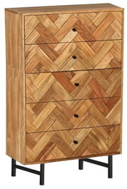 DKD Home Decor Chifonier Espiga de Acacia y Metal Marrón Claro