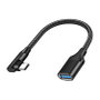 LogiLink Adaptador USB 3.2 Gen2 Type-C C/M 90° a USB-A/F, 10 Gbps, 15W, OTG, negro, 0.2 m