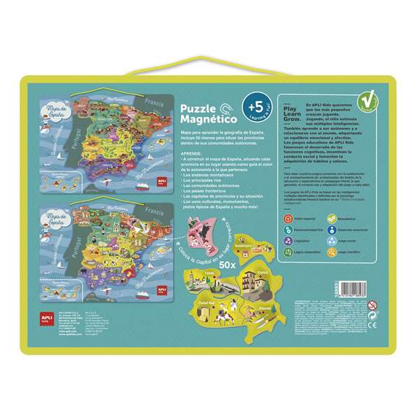 Puzle Educativo Magnetico Apli Kids Mapa De España 50 Piezas Puzle Educativo Magnetico Apli Kids Mapa De España 50 Piezas
