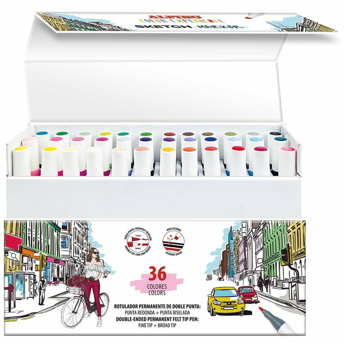Alpino Estuche de 36 Rotuladores Sketch Markers Color Experience Doble Punta