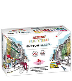 Alpino AR001066 Estuche 36 Rotuladores Color Experience a Base de Alcohol para Manga, Cómic, Diseño e Ilustradores