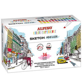 Alpino Rotuladores Sketch Marker Color Experience Doble Punta para Diseño e Ilustración, Estuche 36 Unidades