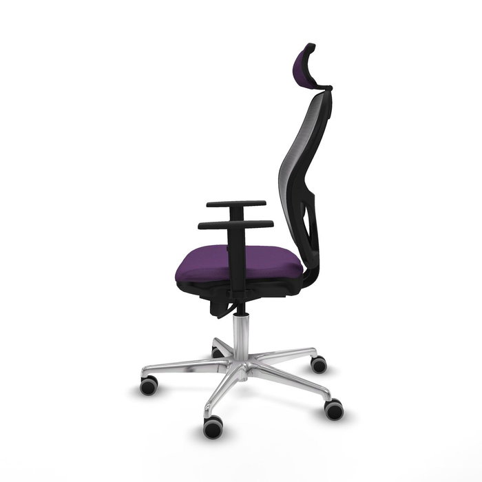 PIQUERAS Y CRESPO Silla de oficina Jorquera con mecanismo Sincro, Tela Morada y Malla Negra PIQUERAS Y CRESPO Silla de oficina Jorquera con mecanismo Sincro, Tela Morada y Malla Negra