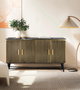 GINER Y COLOMER Aparador 4 Puertas Madera Mango Mármol Bronce 150x40x86 cm