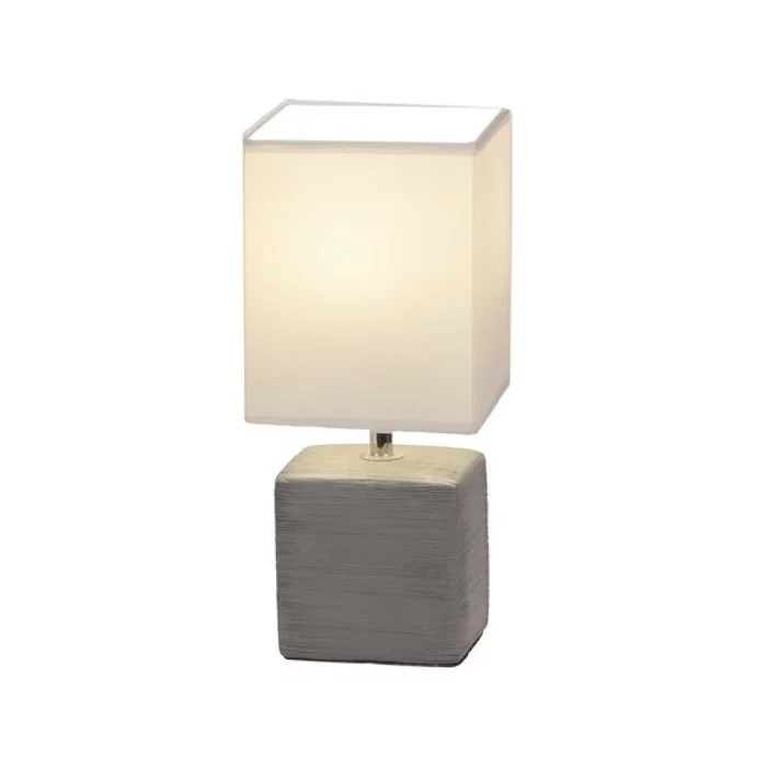 Rabalux Lámpara de Mesa Orlando 4458, Moderna Minimalista Gris Metal Cerámica Textil, 30x13.5cm, 1xE14 Rabalux Lámpara de Mesa Orlando 4458, Moderna Minimalista Gris Metal Cerámica Textil, 30x13.5cm, 1xE14