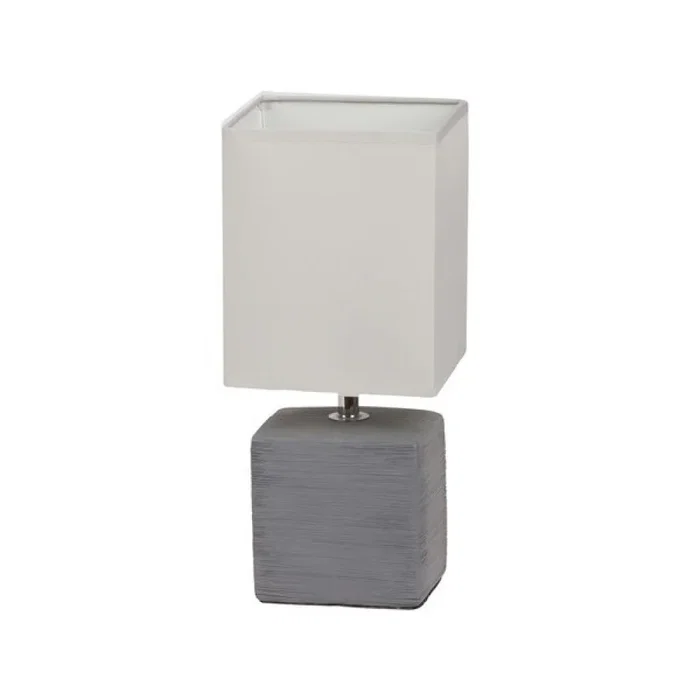 Rabalux Lámpara de Mesa Orlando 4458, Moderna Minimalista Gris Metal Cerámica Textil, 30x13.5cm, 1xE14 Rabalux Lámpara de Mesa Orlando 4458, Moderna Minimalista Gris Metal Cerámica Textil, 30x13.5cm, 1xE14
