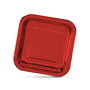 Algon Set 10 Platos de Cartón Rojos Cuadrados 23 cm (18 Unidades)