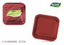 Algon Set 10 Platos de Cartón Rojos Cuadrados 23 cm (18 Unidades)