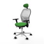 PIQUERAS Y CRESPO Silla de oficina Jorquera con mecanismo Sincro/Traslack Verde y Blanco
