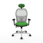 PIQUERAS Y CRESPO Silla de oficina Jorquera con mecanismo Sincro/Traslack Verde y Blanco