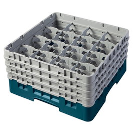 CAMBRO - 16S800-414 - Cesta de lavado 16 comp. 4 alturas - 10,9 cm Ø máx. - alt. máx. 21,7 cm - 50 x 50 x 26,7 cm - Cerceta