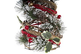 DKD Home Decor Cono Navidad Tradicional Verde Rojo 15 x 41 x 15 cm Ratan Pvc