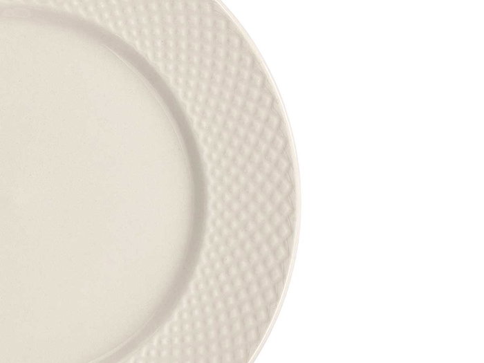 VESSIA Plato de Postre de Porcelana con Relieve de Rombos Blanco 20,5cm VESSIA Plato de Postre de Porcelana con Relieve de Rombos Blanco 20,5cm
