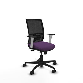 PIQUERAS Y CRESPO Silla de oficina Yunquera con mecanismo Sincro/Traslack, Morado y Negro