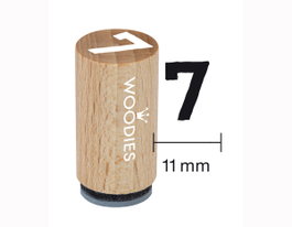 Woodies Sello mini de madera y caucho número 7 15x25mm