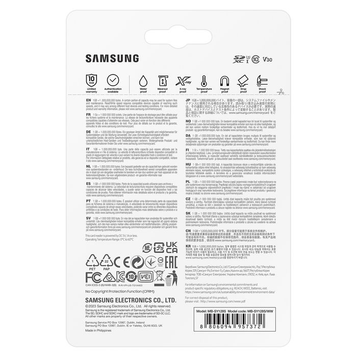 Samsung MB-SY128S 128GB Tarjeta MicroSDXC UHS-I U3 V30 Velocidad 200MB/s Lectura 130MB/s Escritura PRO Ultimate Retail Samsung MB-SY128S 128GB Tarjeta MicroSDXC UHS-I U3 V30 Velocidad 200MB/s Lectura 130MB/s Escritura PRO Ultimate Retail