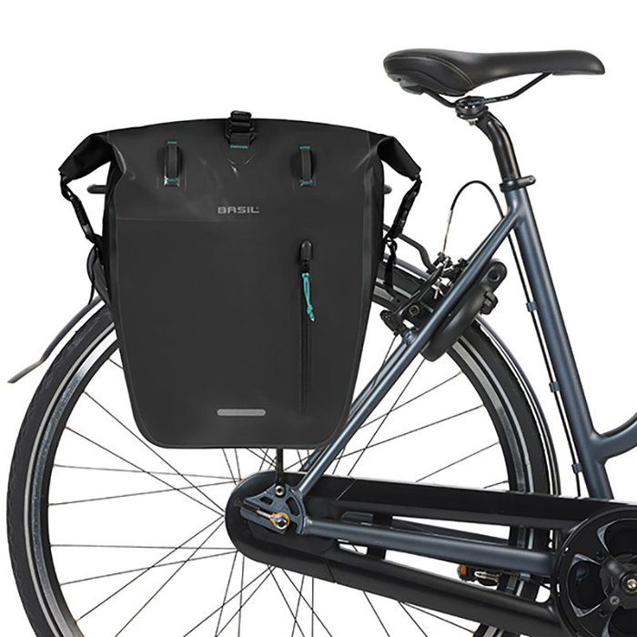 Basil Rivo L Bolsa Portaequipajes Trasero Impermeable 31L con Bandolera Reflectante