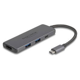 DeLOCK Estación de acoplamiento USB Type-C 8K HDMI/USB/PD 3.0 100 W Gris