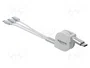 DeLOCK Cable de carga retráctil 3 en 1 USB Type-C a Lightning/Micro USB/USB Type-C Blanco