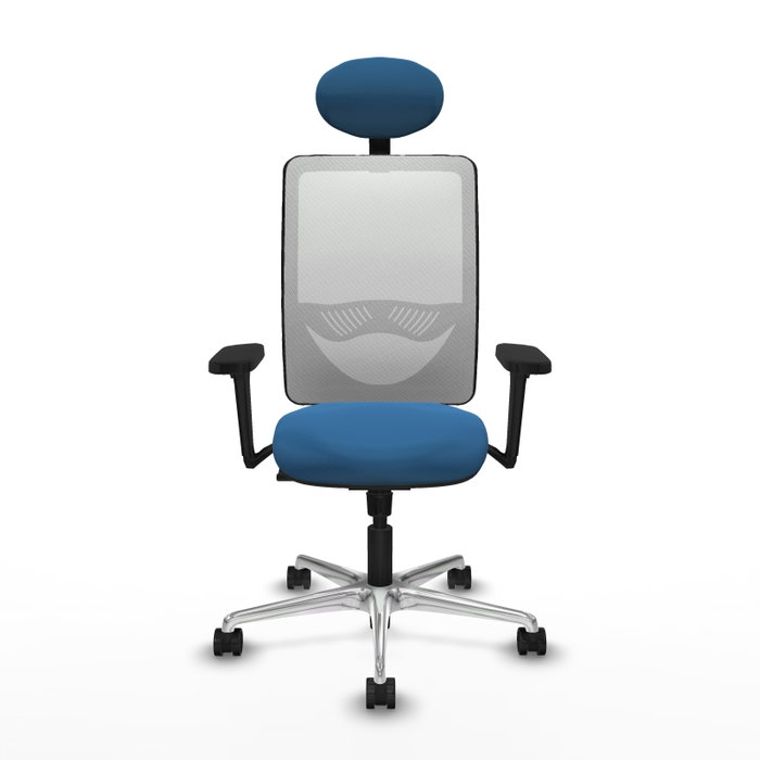 PIQUERAS Y CRESPO Silla de oficina Zulema con mecanismo Sincro, Azul claro y Blanco