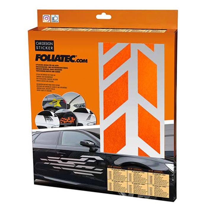Foliatec FO33943 Vinilo Decorativo Para Coche, Diseño Sombras Naranja, Personalización Carrocería Foliatec FO33943 Vinilo Decorativo Para Coche, Diseño Sombras Naranja, Personalización Carrocería