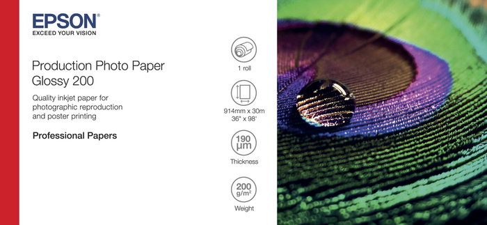 EPSON Production Photo Paper Glossy 200 36 x 30m EPSON Production Photo Paper Glossy 200 36 x 30m