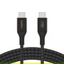 Belkin CAB015bt1MBK Cable USB-C a USB-C 1m (240W) Carga Rápida Doble Trenzado Negro