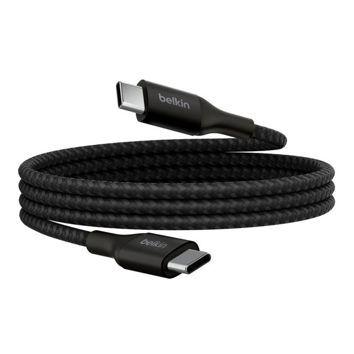 Belkin CAB015bt1MBK Cable USB-C a USB-C 1m (240W) Carga Rápida Doble Trenzado Negro