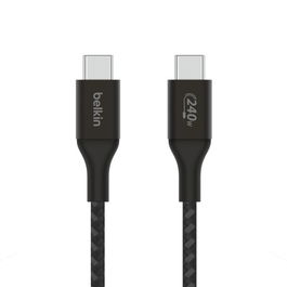 Belkin CAB015bt1MBK Cable USB-C a USB-C 1m (240W) Carga Rápida Doble Trenzado Negro