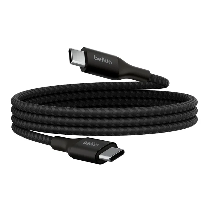 Belkin CAB015bt1MBK Cable USB-C a USB-C Negro 1m, 240W, USB 2.0 con Carga Rápida y Power Delivery 3.1