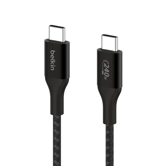 Belkin CAB015bt1MBK Cable USB-C a USB-C Negro 1m, 240W, USB 2.0 con Carga Rápida y Power Delivery 3.1