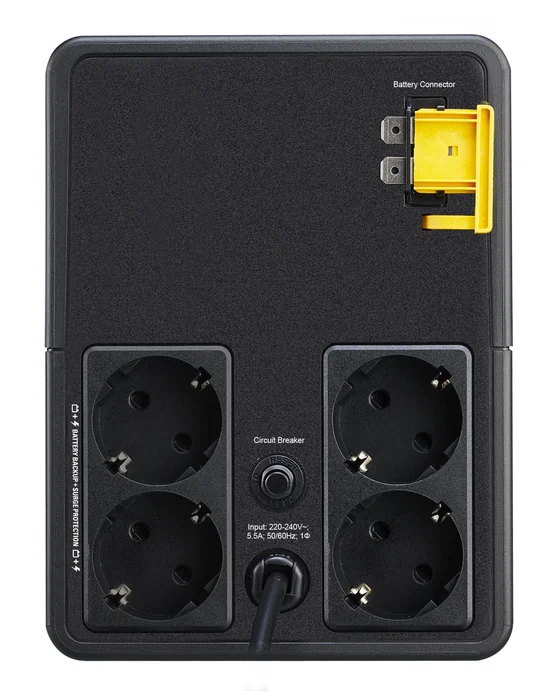 APC Easy UPS BVX SAI/UPS 1200VA 650W Línea Interactiva con Salida Seno, 4 Salidas AC, Batería VRLA 12V 9Ah - Negro