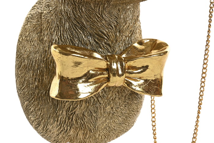 DKD Home Decor Escultura de Pared Liebre Dorado en Resina