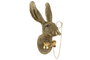 DKD Home Decor Escultura de Pared Liebre Dorado en Resina