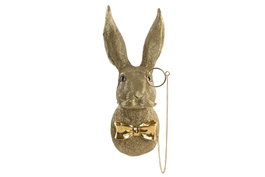 DKD Home Decor Escultura de Pared Liebre Dorado en Resina