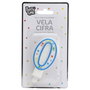Party Time Vela Aniversario Cifra 0 Decorada con Círculos y Estrellas para Tarta 9,5 cm