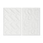 DKD Home Decor Set de 2 Cuadros Abeto MDF con Relieve Blanco 58,5x92,5 cm