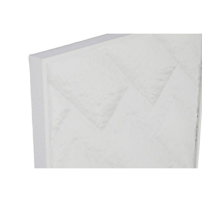 DKD Home Decor Set de 2 Cuadros Abeto MDF con Relieve Blanco 58,5x92,5 cm