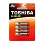 Toshiba Pack de 4 pilas alcalinas AAA LR03 1.5V