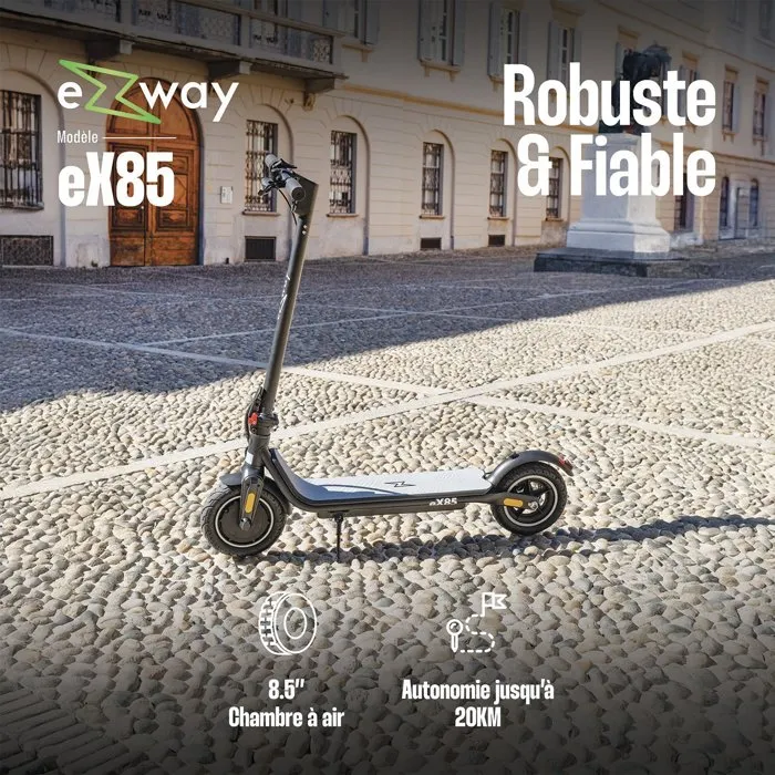 Ezway Patinete Eléctrico EX85 - 300W - Ruedas de 8.5" - Autonomía de 20 km