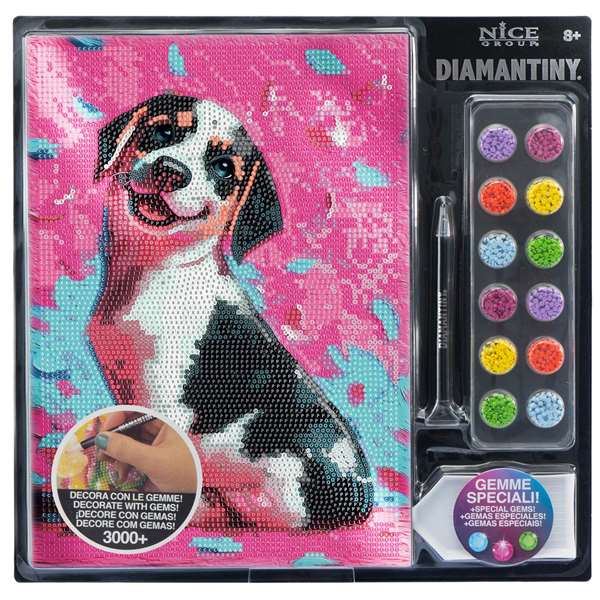 Nice Diario Crystal Art Diamimantiny Level Up Surtido 16 - Realiza Mosaicos 3D con Gemas de Colores, 32x32x2.4 cm, Modelo Surtido