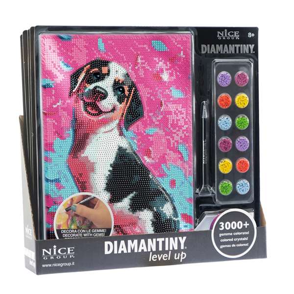 Nice Diario Crystal Art Diamimantiny Level Up Surtido 16 - Realiza Mosaicos 3D con Gemas de Colores, 32x32x2.4 cm, Modelo Surtido