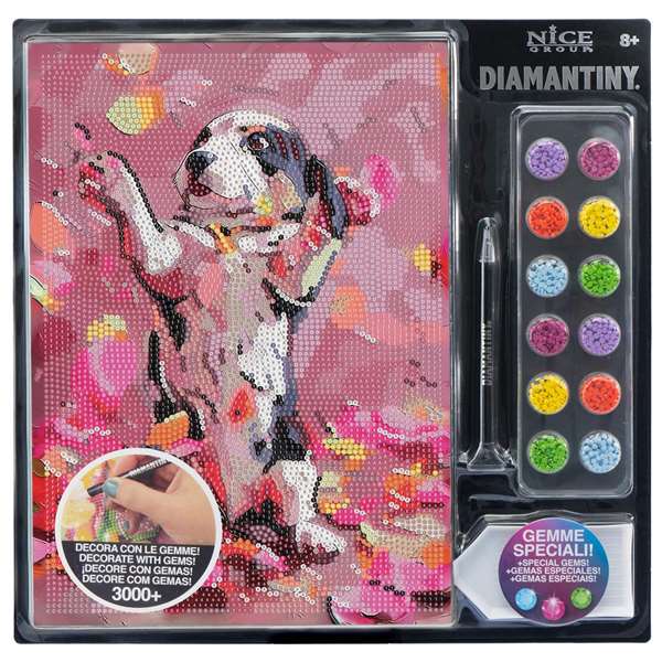 Nice Diario Crystal Art Diamimantiny Level Up Surtido 16 - Realiza Mosaicos 3D con Gemas de Colores, 32x32x2.4 cm, Modelo Surtido