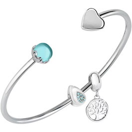Morellato Pulsera Drops Bangle Heart&Aqua Gris 19cm SCZ1018